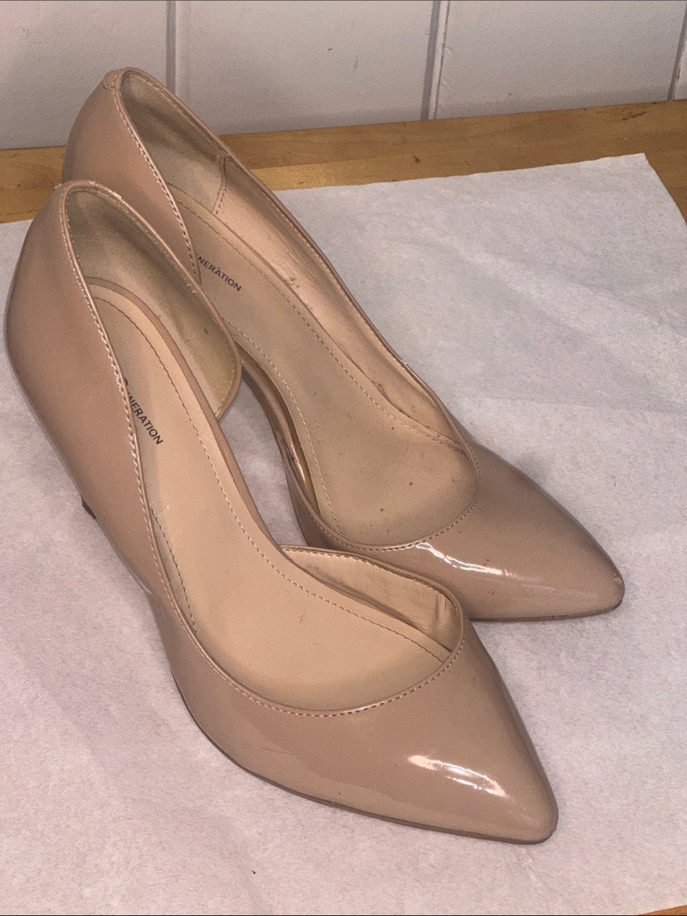 BCBGENERATION Y Blush Patent Pointed-Toe Pumps